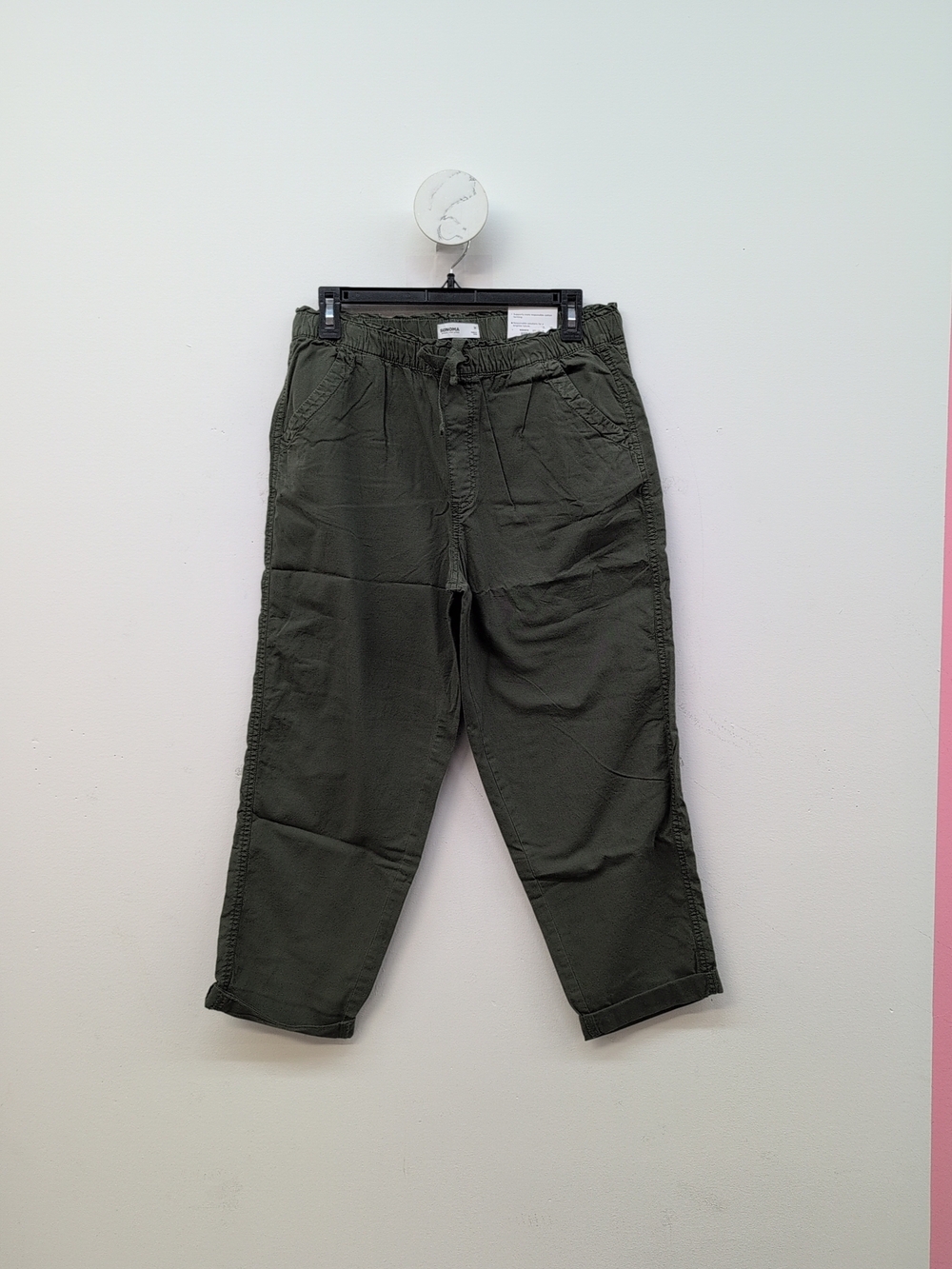 Sonoma Goods For Life Easy Paper Bag Waist Women's Capri Medium Maile Green